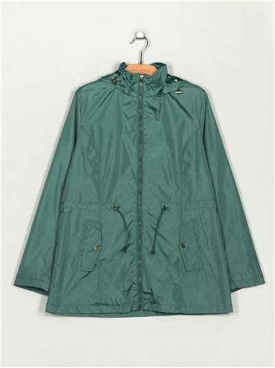 Parka water repellent with hood blue-green (42-50)