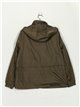 Parka water repellent with hood green (42-50)