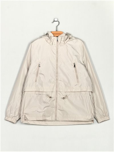 Parka water repellent with hood stone-rice (42-50)