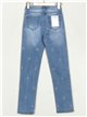 Jeans bordado tiro alto azul (S-XXL)