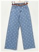 High waist polka dot straight jeans azul (XS-XXL)