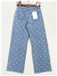 Jeans rectos lunares tiro alto azul (XS-XXL)
