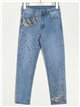 Jeans tachas tiro alto azul (XS-XL)