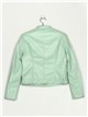 Faux leather jacket with topstitching verde-agua (S-XL)