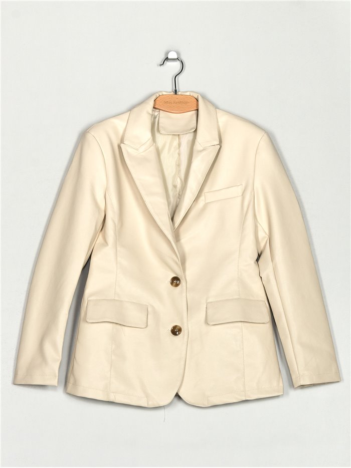 Faux leather blazer beige (M-XXL)