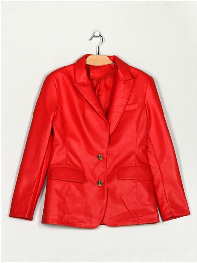 Faux leather blazer red (M-XXL)