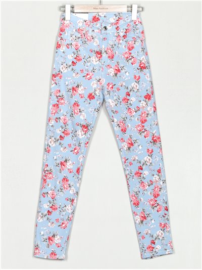 High waist floral jeans (S-XXL)