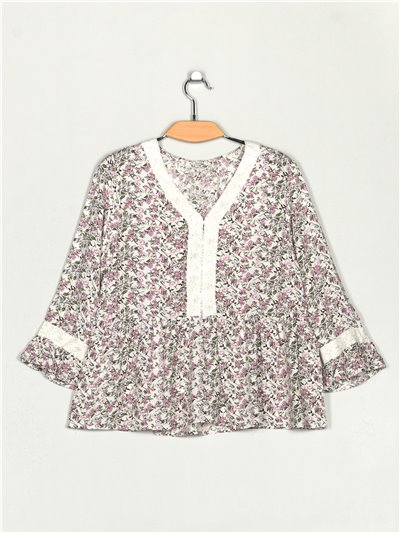 Floral print blouse (S-XL)