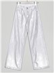 High waist metallic thread straight jeans plata (S-XXL)