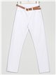 Jeans cinturón tiro alto blanco (S-XXL)