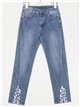 Jeans pedrería tiro alto azul (S-XXL)