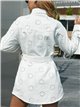 Die-cut embroidered overshirt blanco (M-XXL)