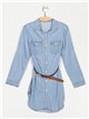 Belted shirt dress azul (S-XXL)