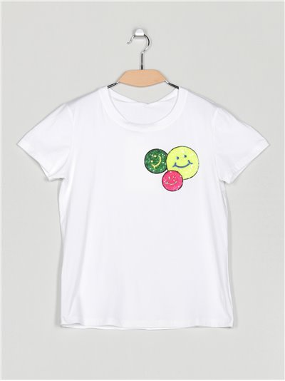 Camiseta smile lentejuelas (S/M-L/XL)