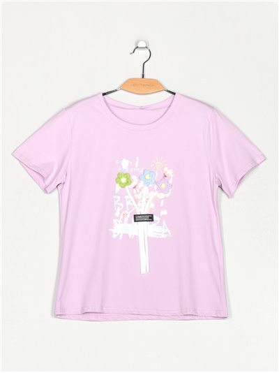 Camiseta flores relieve (M/L-XL/XXL)
