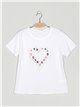 Camiseta corazón pedrería (M/L-XL/XXL)