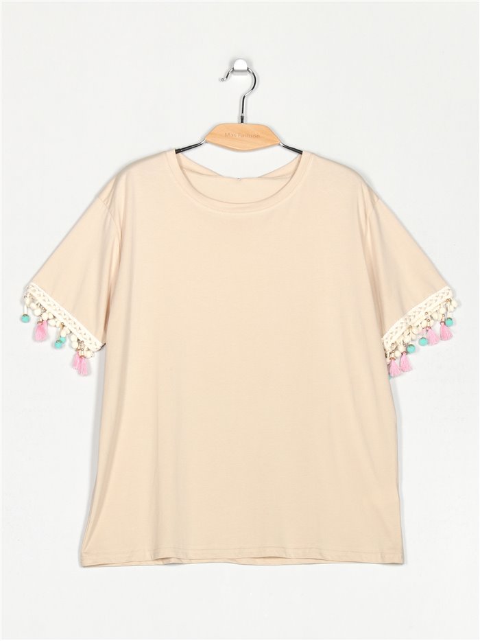 T-shirt with tassels (42/44-46/48)