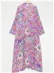 Cachemir print maxi shirt dress morado