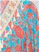 Vestido maxi floral borlas azul-rojo