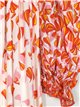 Gathered maxi printed dress naranja