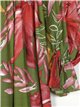Gathered maxi floral dress verde-rojo