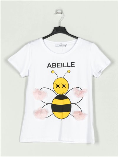 Camiseta abeja blanco (S/M-L/XL)