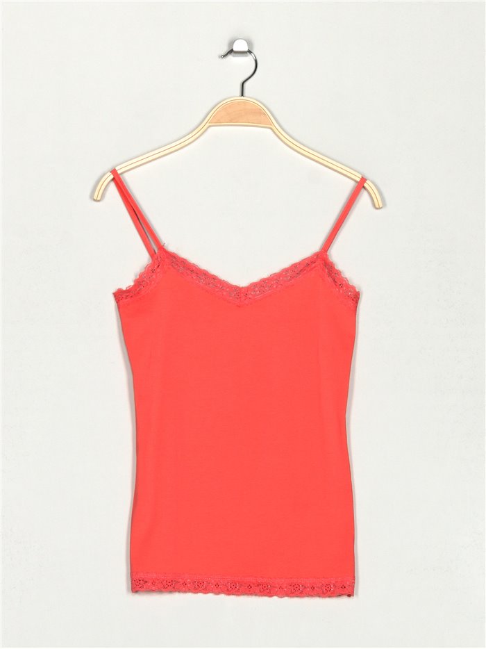 Lace top coral