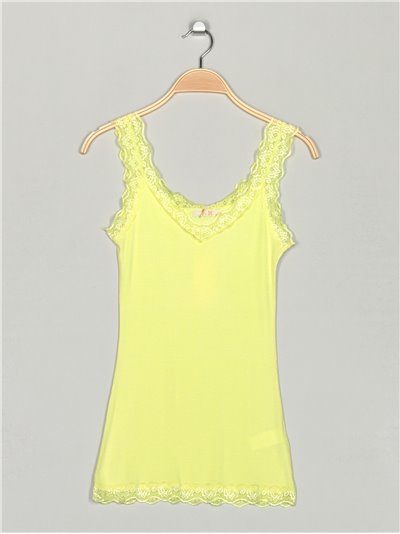 Ribbed lace top amarillo