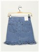 Redial premium denim ruffled mini skirt