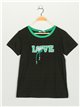 Embroidered love t-shirt black