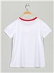 Camiseta bordada love white-rose-red