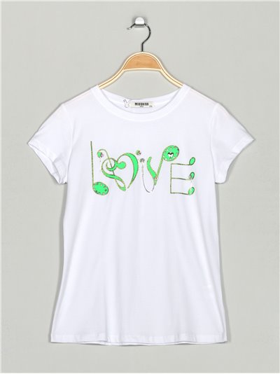 Love t-shirt white-green