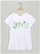 Camiseta love aplicaciones white-green