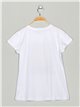 Seashell t-shirt with rhinestone white-yellow