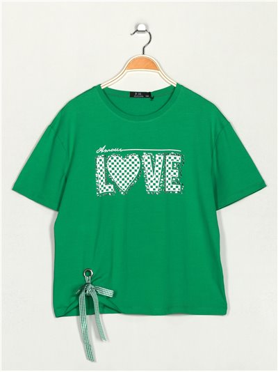Camiseta amplia love green