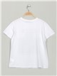 Fragrance t-shirt with rhinestone white