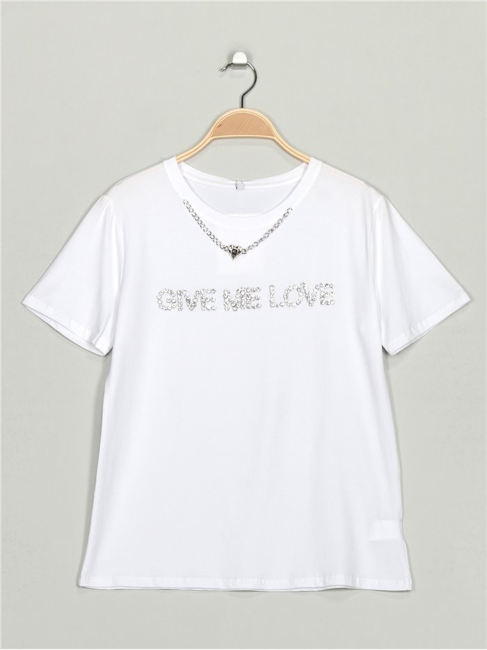 Camiseta give me love white