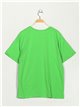 Camiseta amplia texto verde-manzana