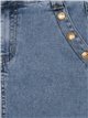 Falda mini premium denim botones azul