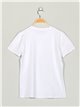 T-shirt with rhinestone blanco