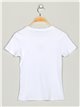 Heart t-shirt with rhinestone blanco