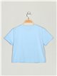 Amour t-shirt with rhinestone azul-claro