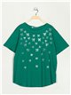 Plus size t-shirt with bows verde-hierba