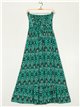 Maxi printed dress with bow verde