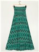 Maxi printed dress with bow verde