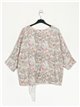 Cachemir print blouse with knots blanco
