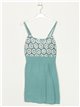 Embroidered top with sequins verde-agua