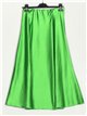 Falda satinada verde-manzana