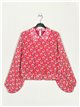 Printed blouse fucsia