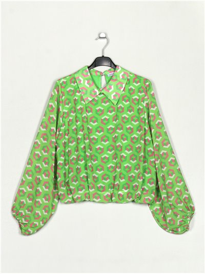 Printed blouse verde-manzana